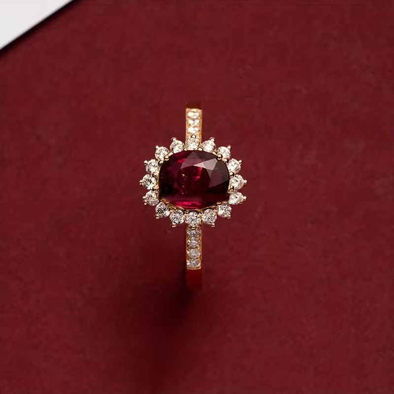 ZEVORA Empress Red Ring – Handmade Gold & Ruby Jewelry
