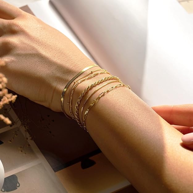 ZEVORA Isabella Vernetta Bracelet Set – Handmade Gold Jewelry Set