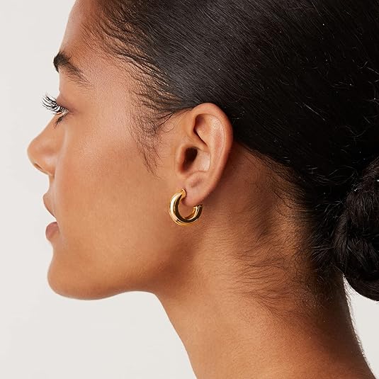 ZEVORA Stardust Hoop Earrings – Gold Sparkling Stardust Hoop Earrings