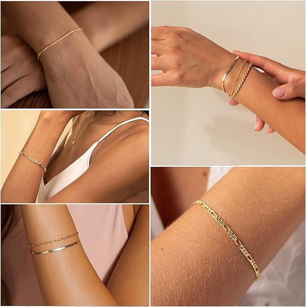 ZEVORA Isabella Vernetta Bracelet Set – Handmade Gold Jewelry Set