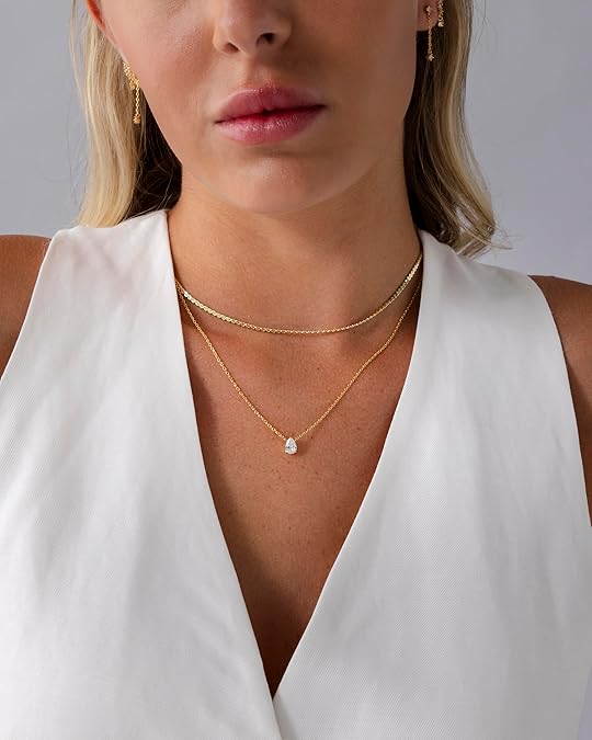 ZEVORA Halo Layered Necklace – Gold