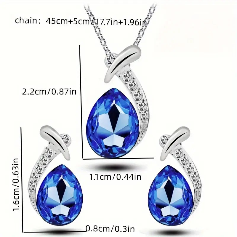 ZEVORA Classic Mermaid Elegance Jewelry Set – White Gold