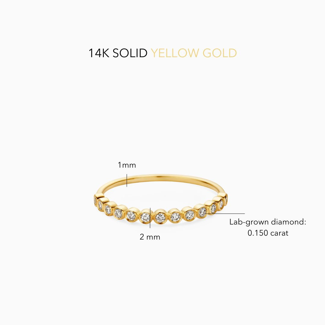 ZEVORA Diamond Bubble Ring – Gold