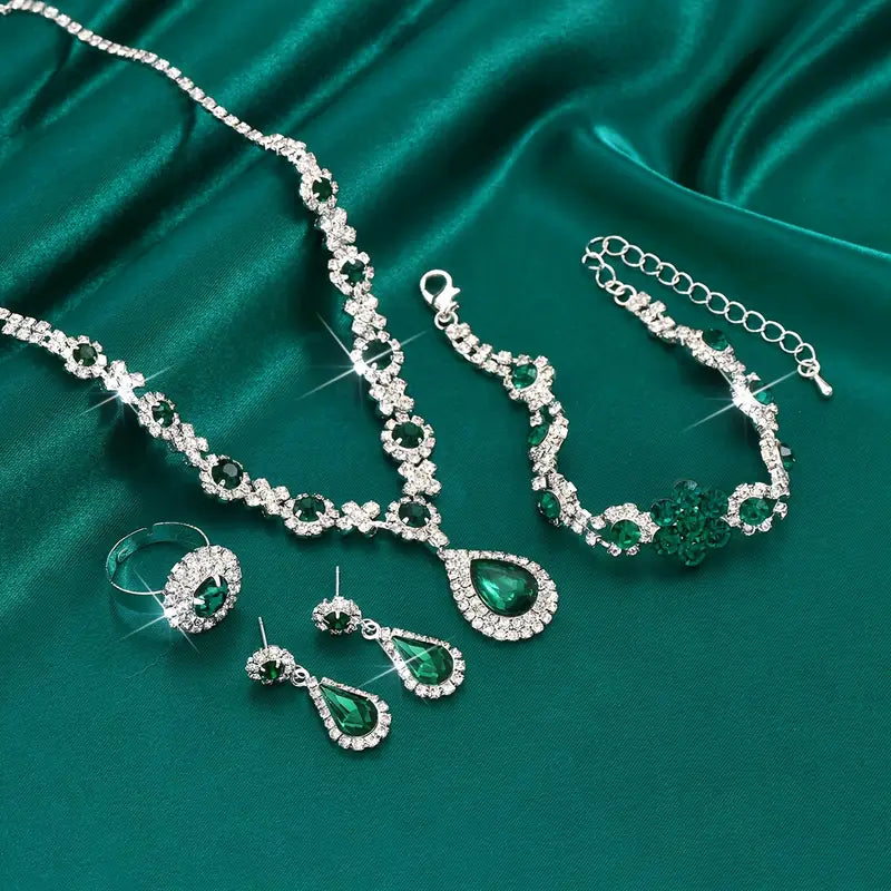 ZEVORA Adriana Lysandre White Gold Jewelry Set – Handmade & Hypoallergenic
