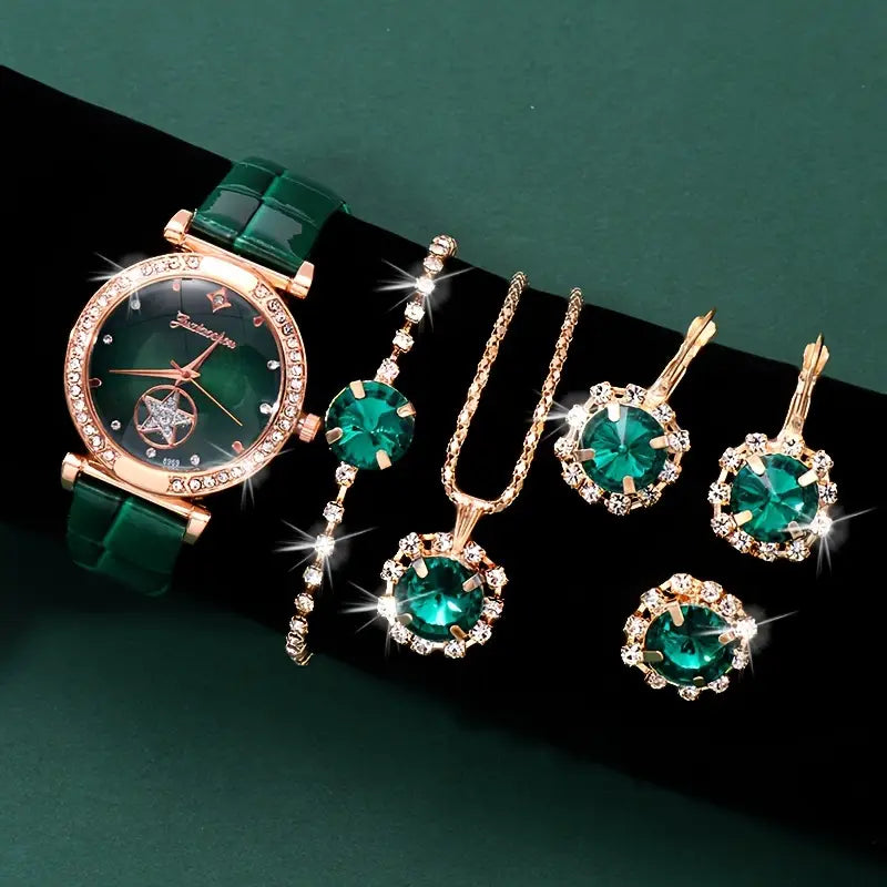 ZEVORA Verdantra Timecourt Gold Jewelry Set – Handmade & Hypoallergenic