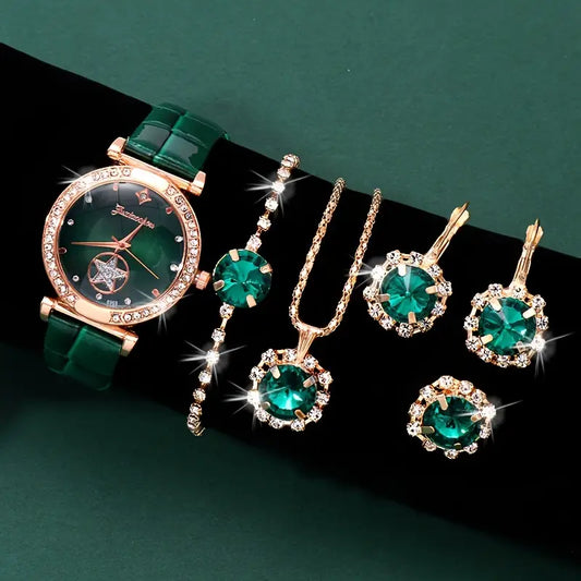 ZEVORA Verdantra Timecourt Gold Jewelry Set – Handmade & Hypoallergenic