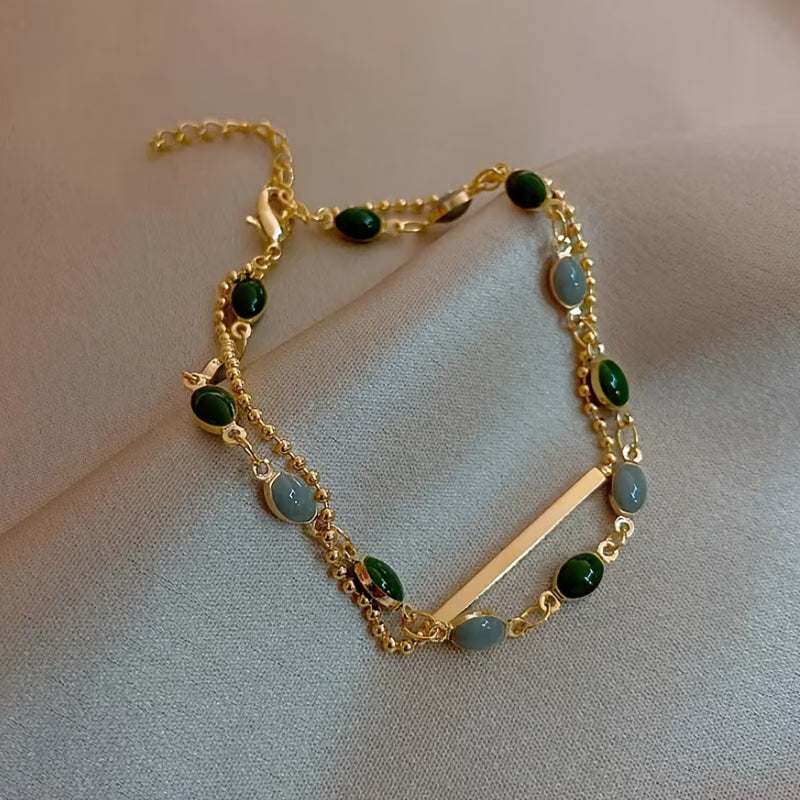 ZEVORA Olivia Moss Duo Bracelet – Gold