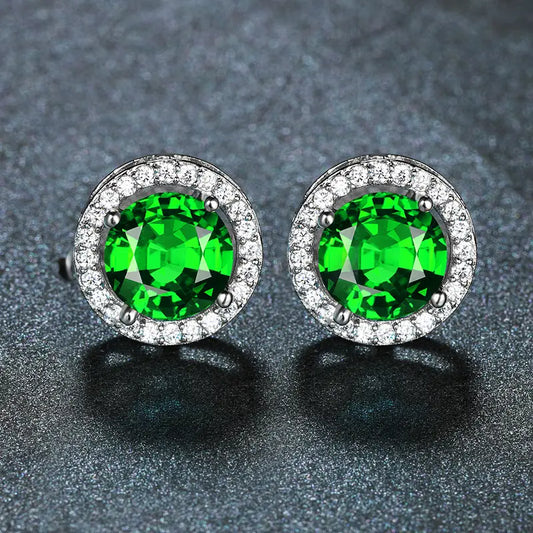 ZEVORA Lúcia Verdeal Earrings – 18K White Gold Emerald Green Drop Earrings