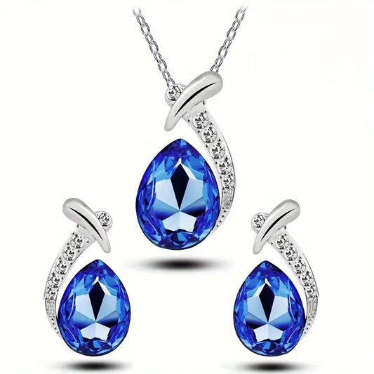 ZEVORA Classic Mermaid Elegance Jewelry Set – White Gold