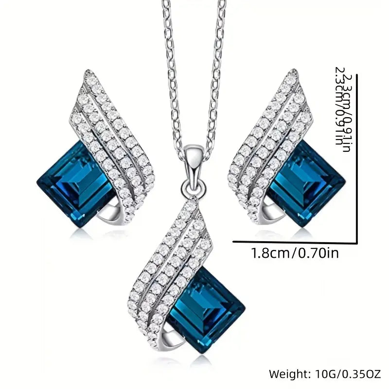 Brienne Solazure White Gold Jewelry Set – Handmade & Hypoallergenic