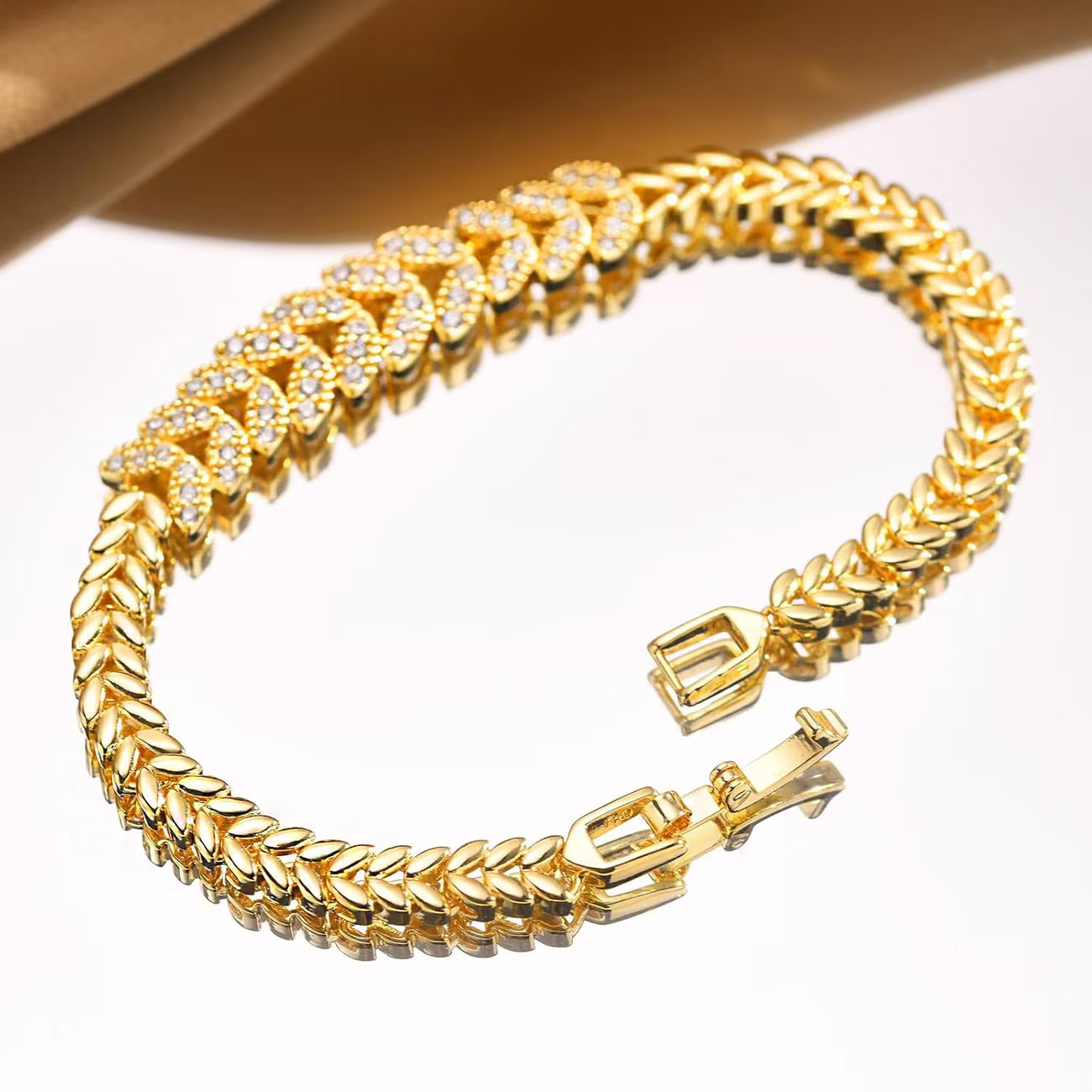 ZEVORA Everleaf Tennis Bracelet – Handmade Gold Jewelry