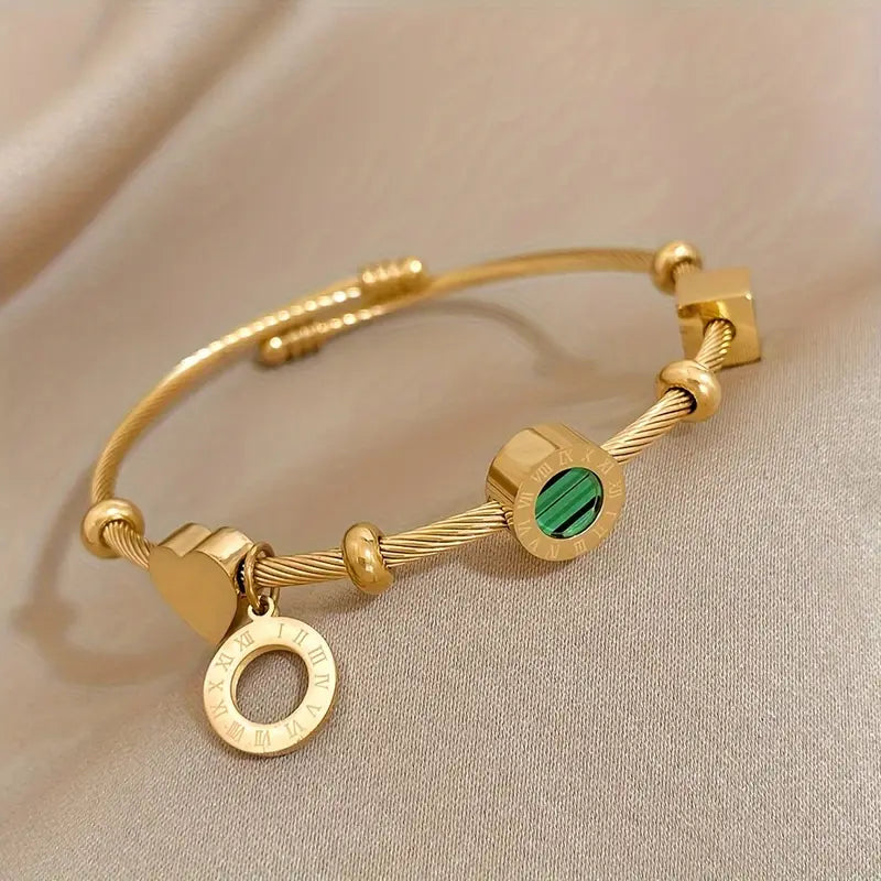 ZEVORA Emerence Rousseau Bracelet – Handmade Gold & Emerald Jewelry