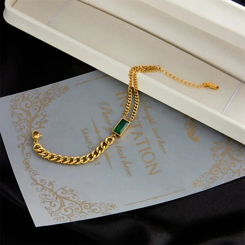 ZEVORA Elodie Veyrac Bracelet – Handmade Gold & Emerald Jewelry