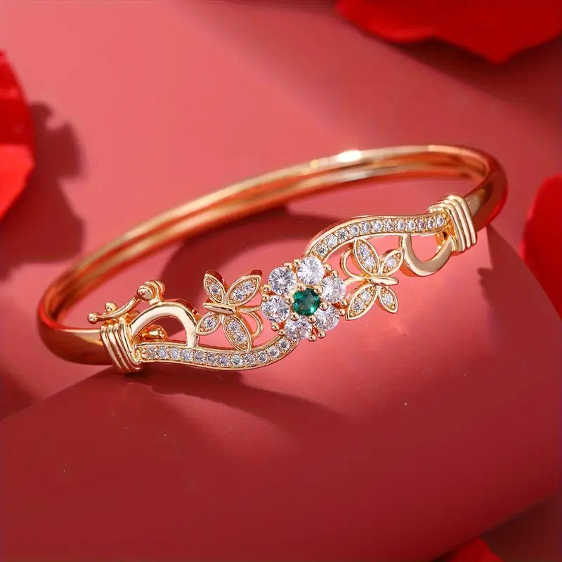 ZEVORA Isla Beaumont Bracelet – Handmade Gold & Emerald Jewelry