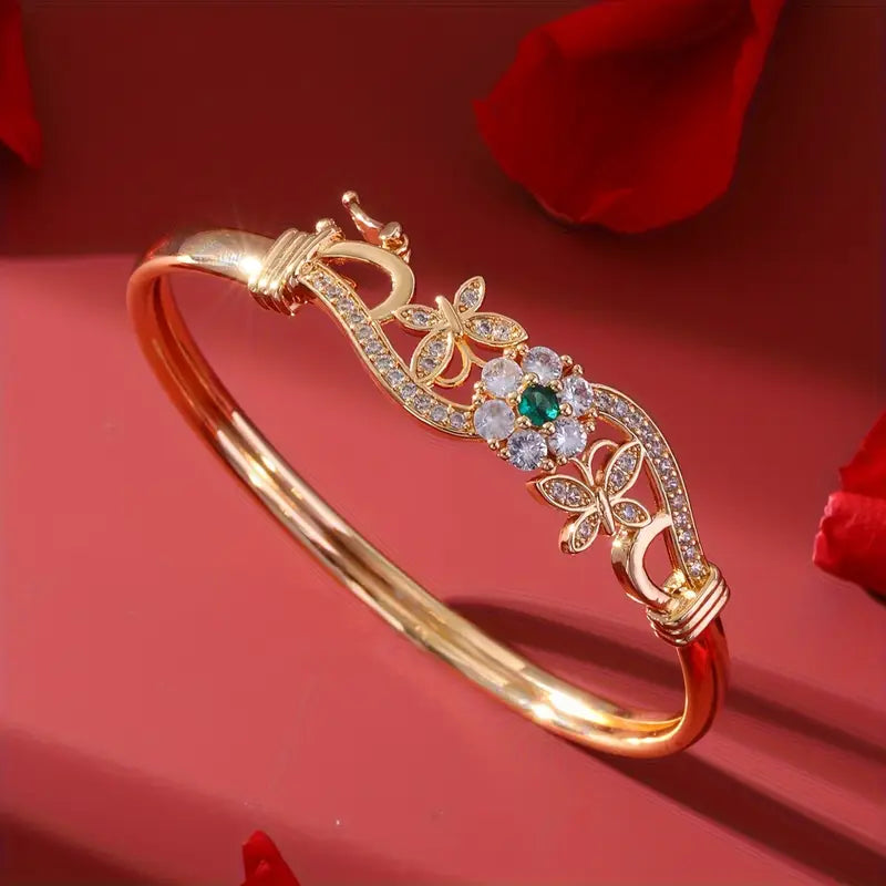ZEVORA Isla Beaumont Bracelet – Handmade Gold & Emerald Jewelry