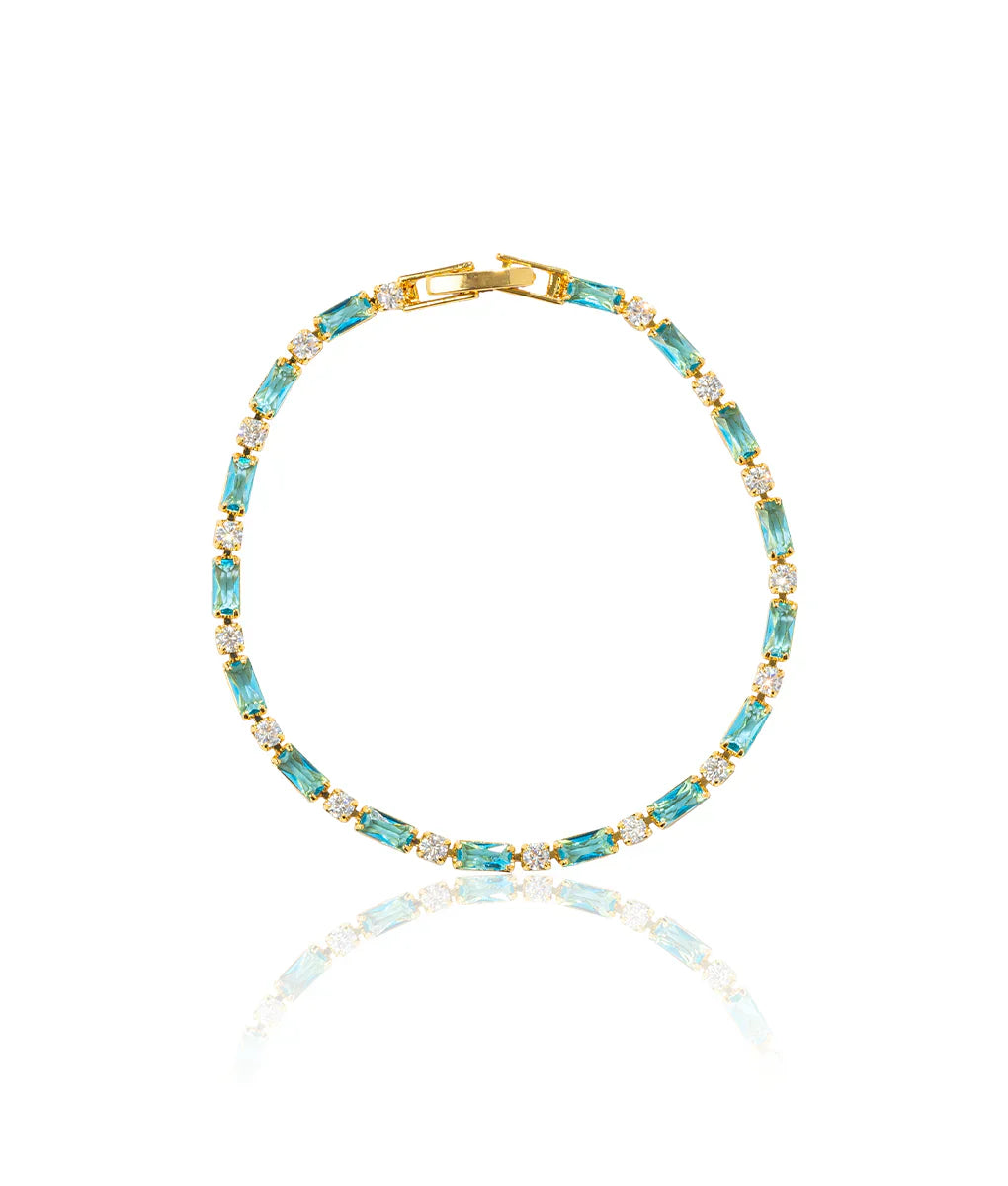 ZEVORA Natural Turquoise Stone Bracelet – Handmade Gold & Turquoise Jewelry