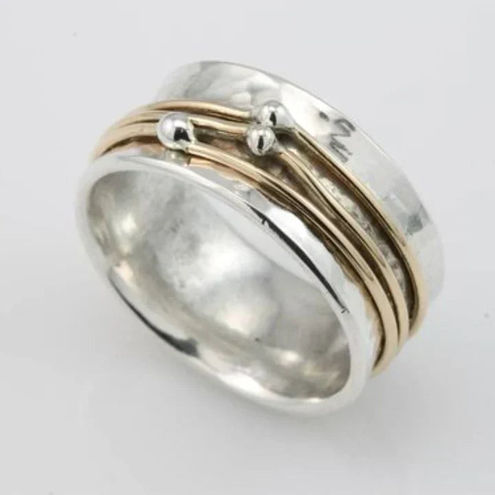 ZEVORA Vintage Gold Layered Silver Ring – Mixed Gold
