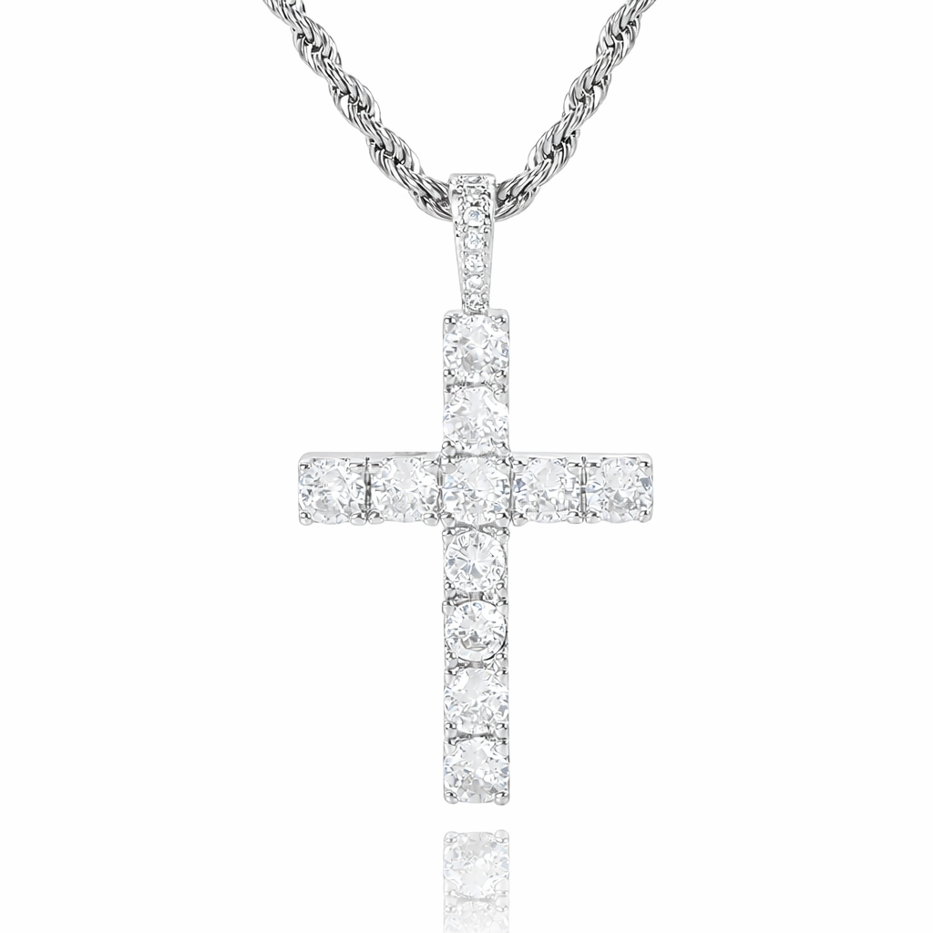 ZEVORA Moissanite Cross Necklace – Gold