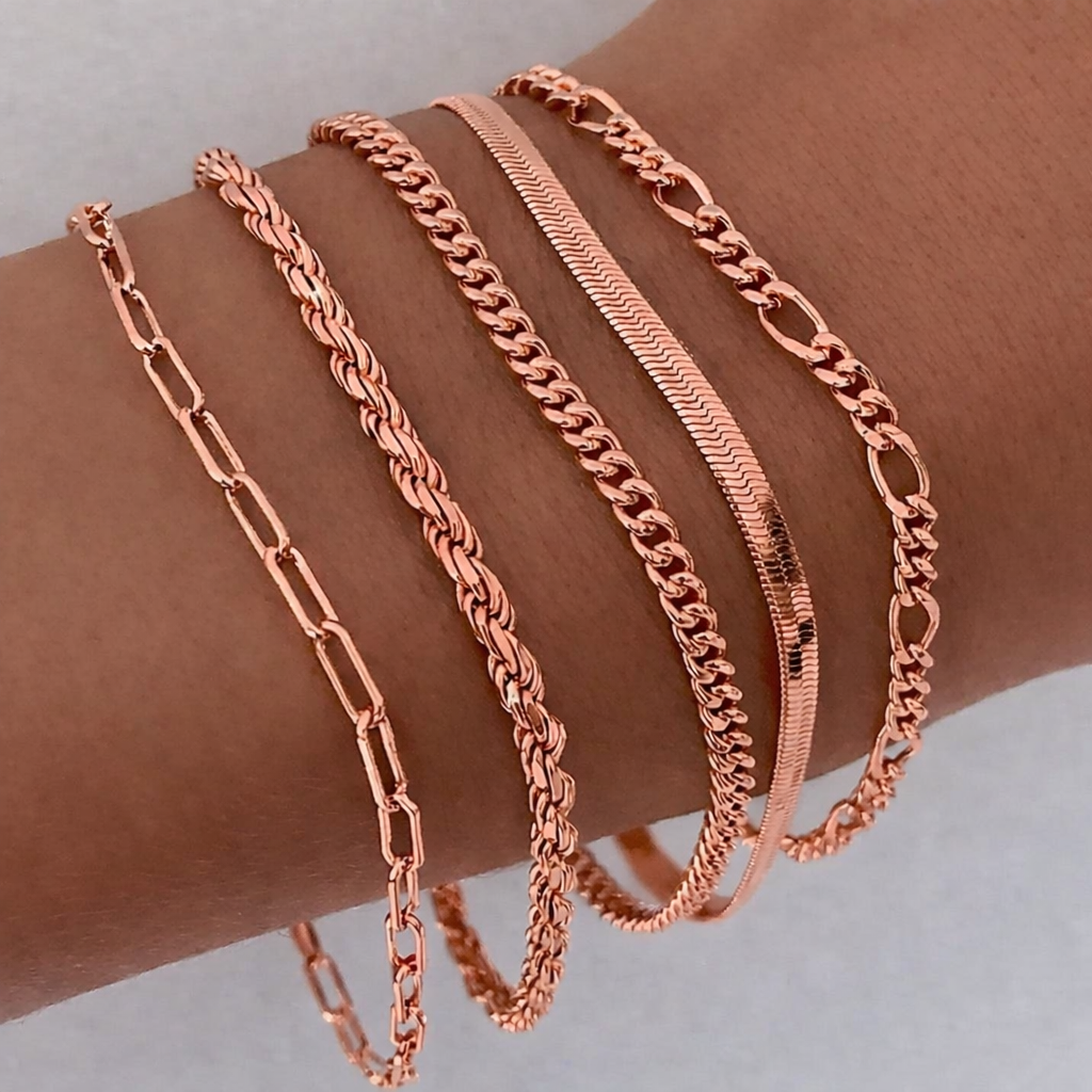 ZEVORA Ellis Renner Bracelet Set – Handmade Gold Jewelry Set