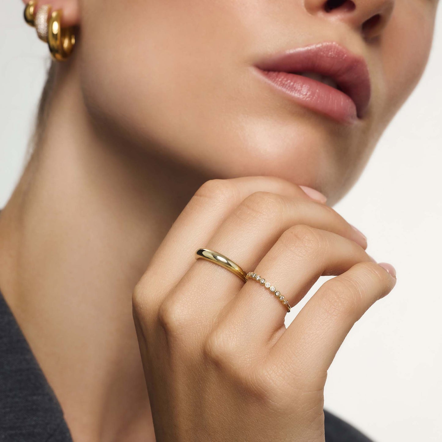 ZEVORA Diamond Bubble Ring – Gold