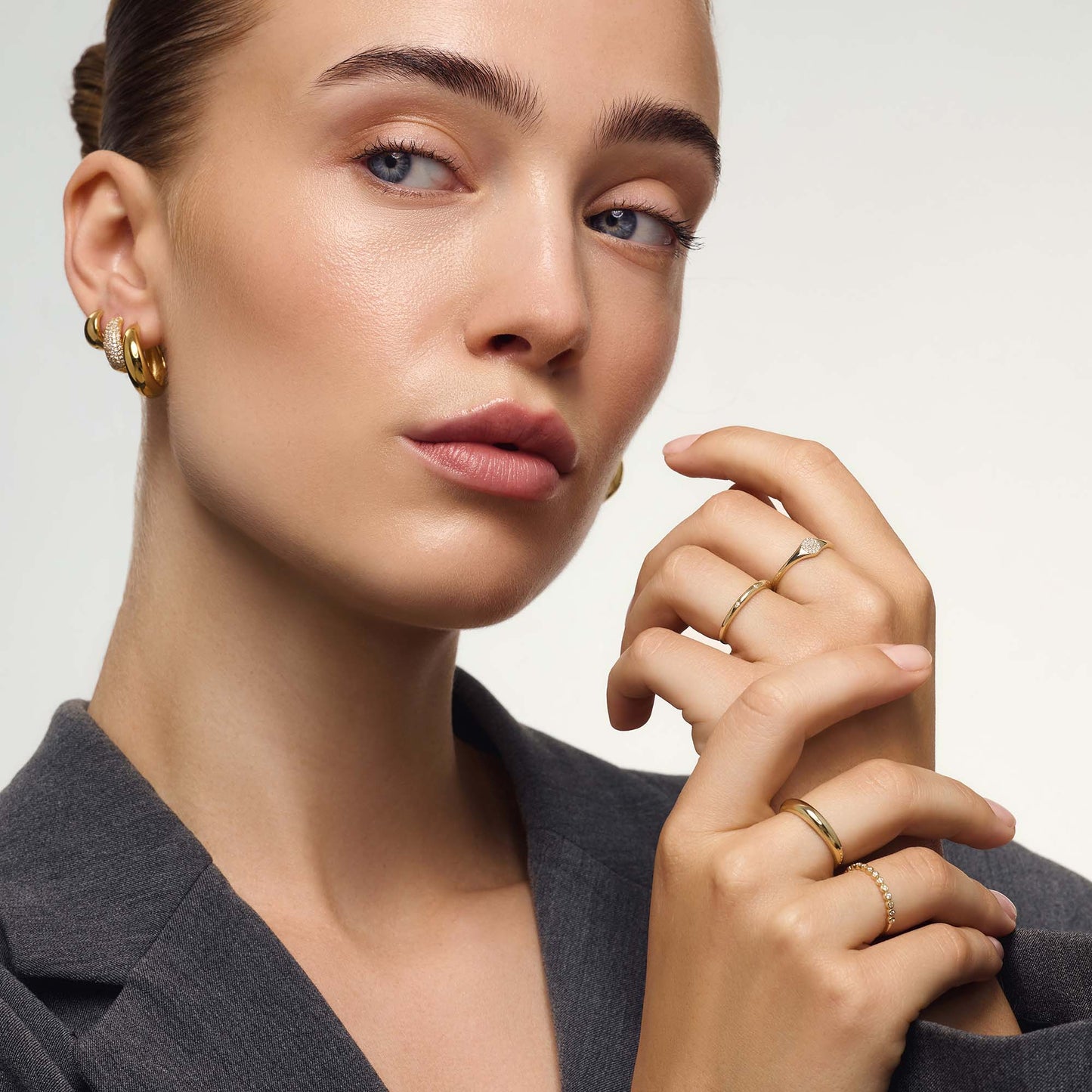ZEVORA Diamond Bubble Ring – Gold