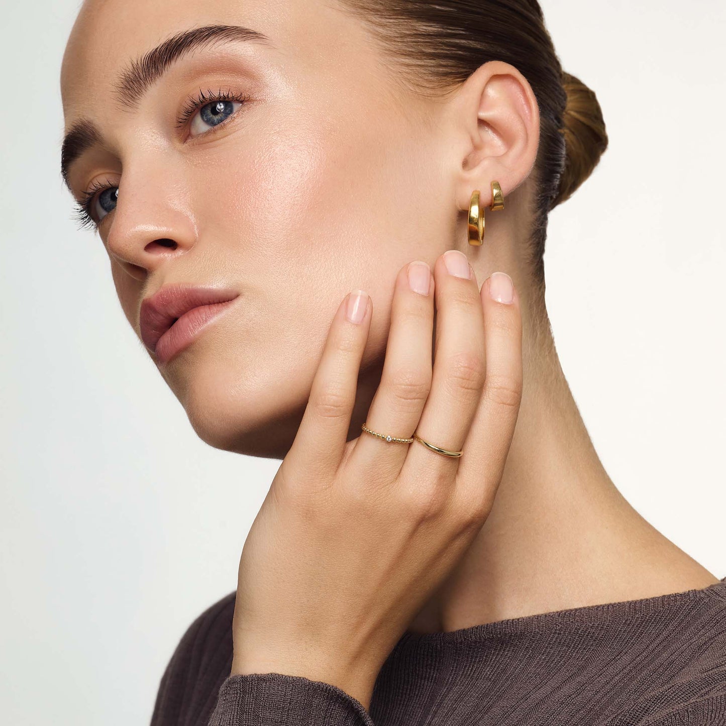 ZEVORA Slim Dome Ring – Handmade Gold Jewelry