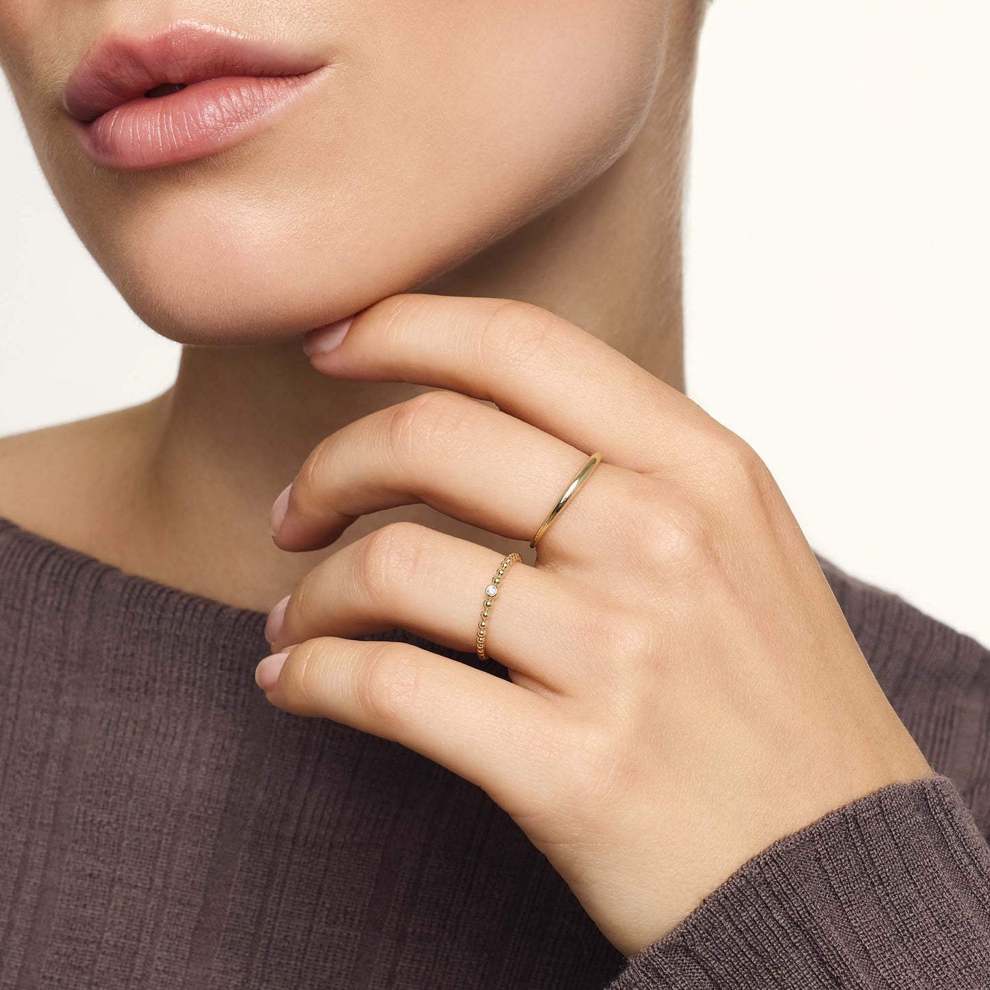 ZEVORA Slim Dome Ring – Handmade Gold Jewelry