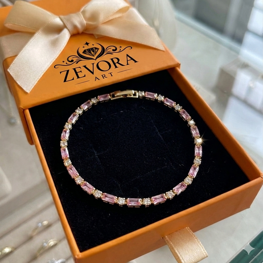 ZEVORA Peony Spark Tennis Bracelet – Gold