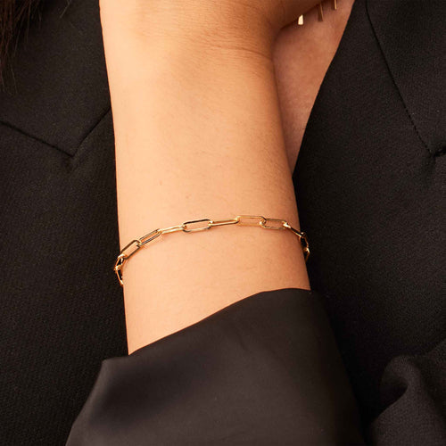ZEVORA Venice Link Bracelet – Handmade White Gold Chain Jewelry