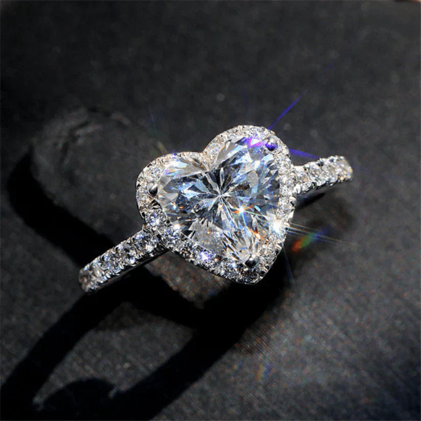 ZEVORA Coralia Amoré Ring – Handmade White Gold Jewelry