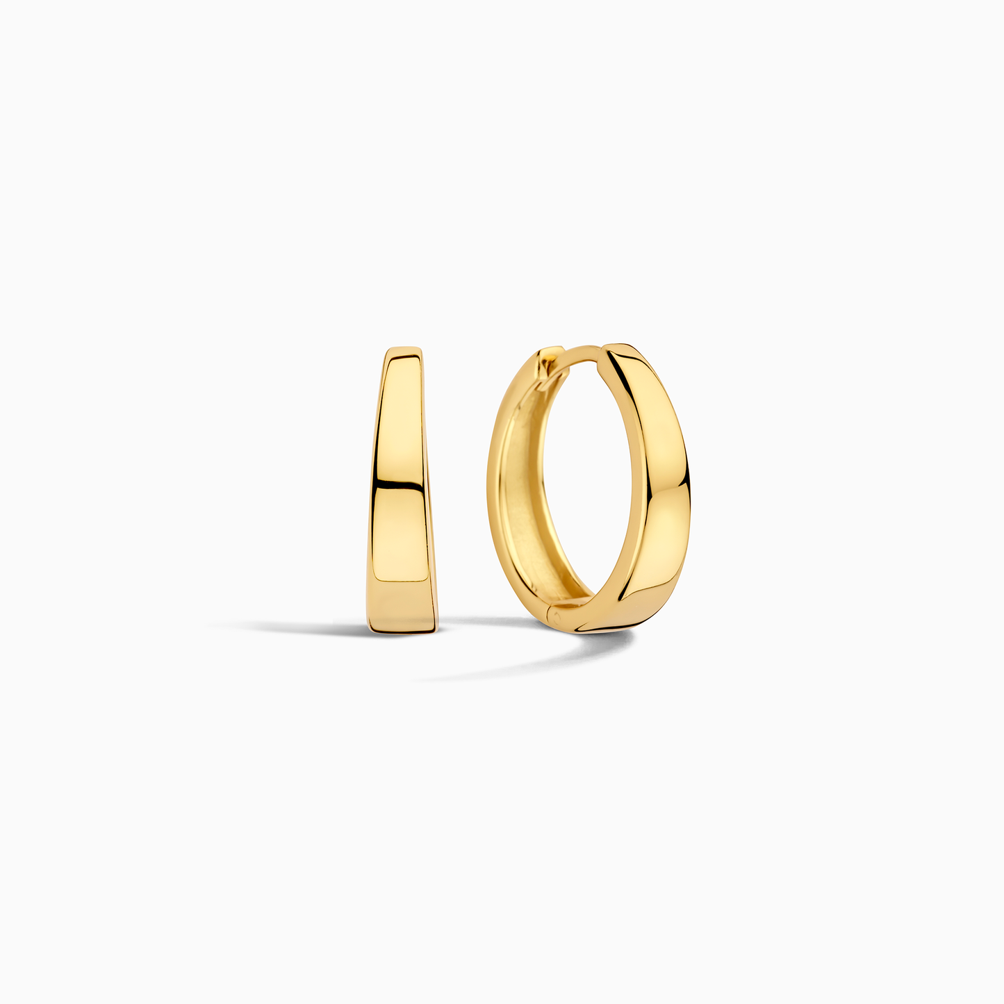 ZEVORA Gia Hoops – White Gold Chunky Tapered Hoop Earrings