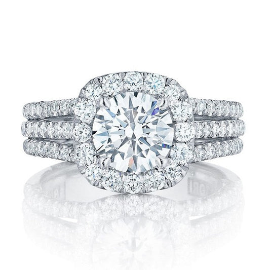 ZEVORA Clarinda Vellori Ring – 18K White Gold Elegant Cocktail Ring