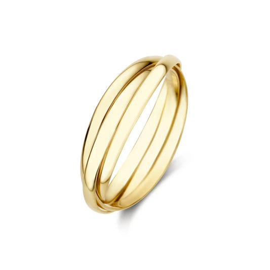 ZEVORA Léna Trielle Ring – 14K Gold Minimalist Stacking Ring