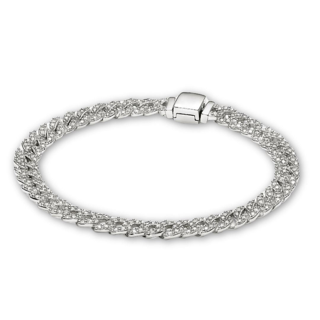 ZEVORA Pavé Cuban Bracelet – Handmade Gold Jewelry