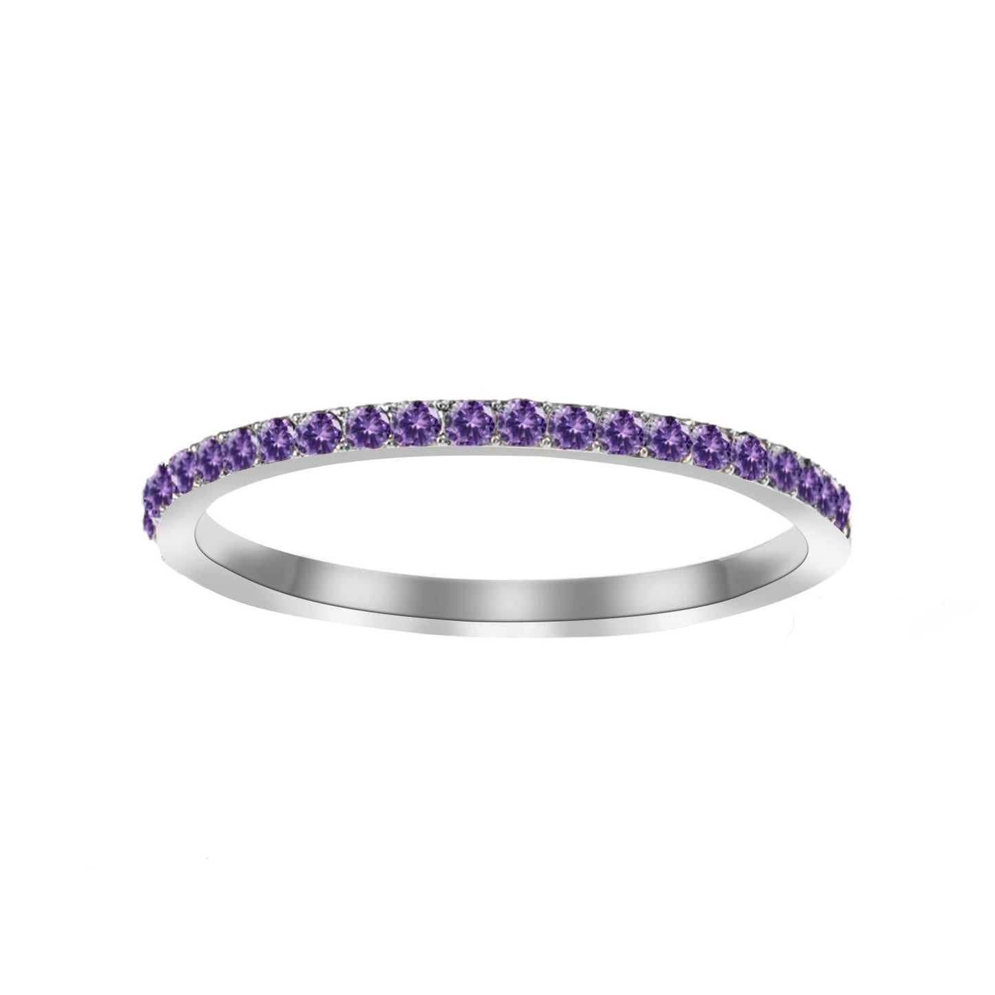 ZEVORA Soraya Amelune Ring – Handmade White Gold & Amethyst Jewelry