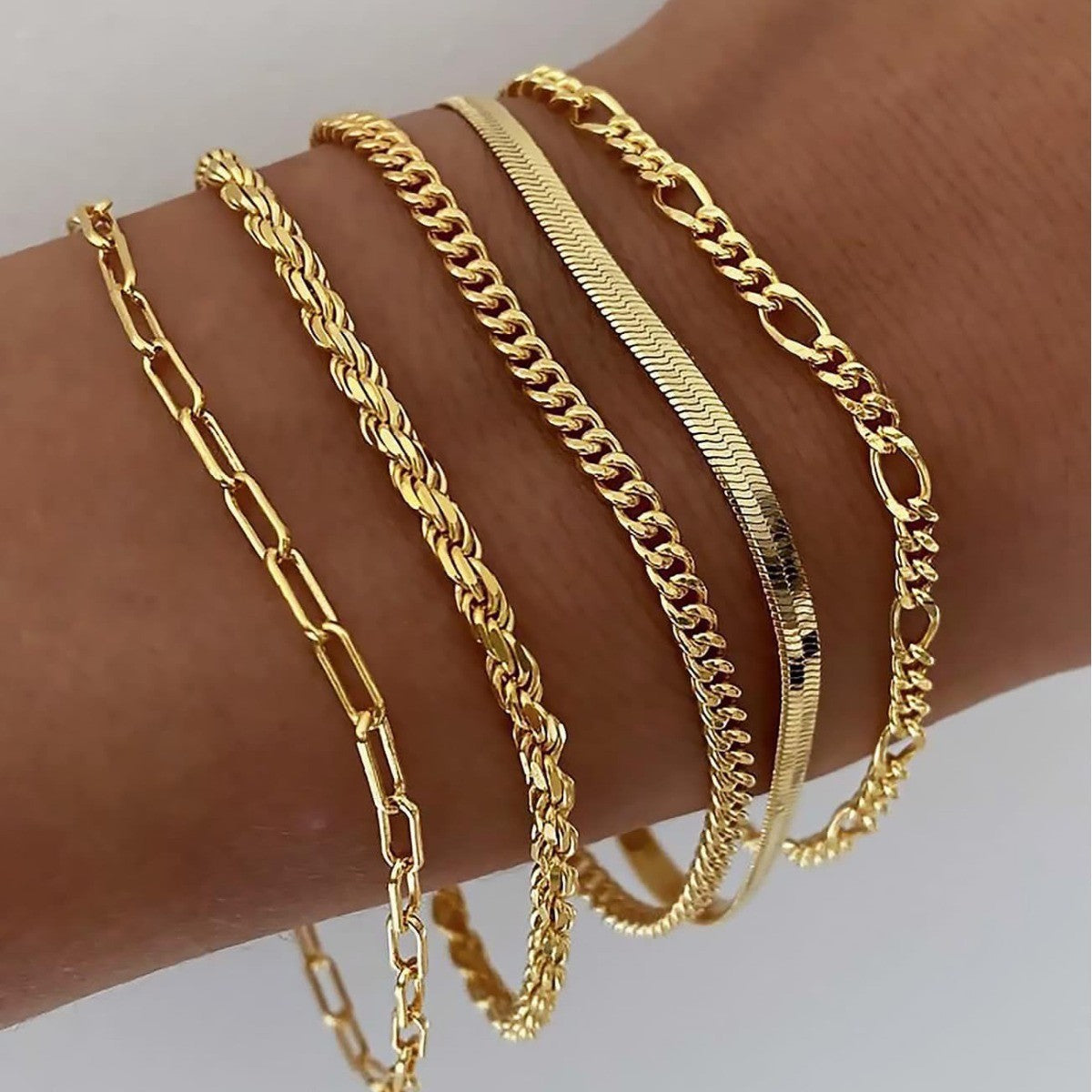 ZEVORA Ellis Renner Bracelet Set – Handmade Gold Jewelry Set