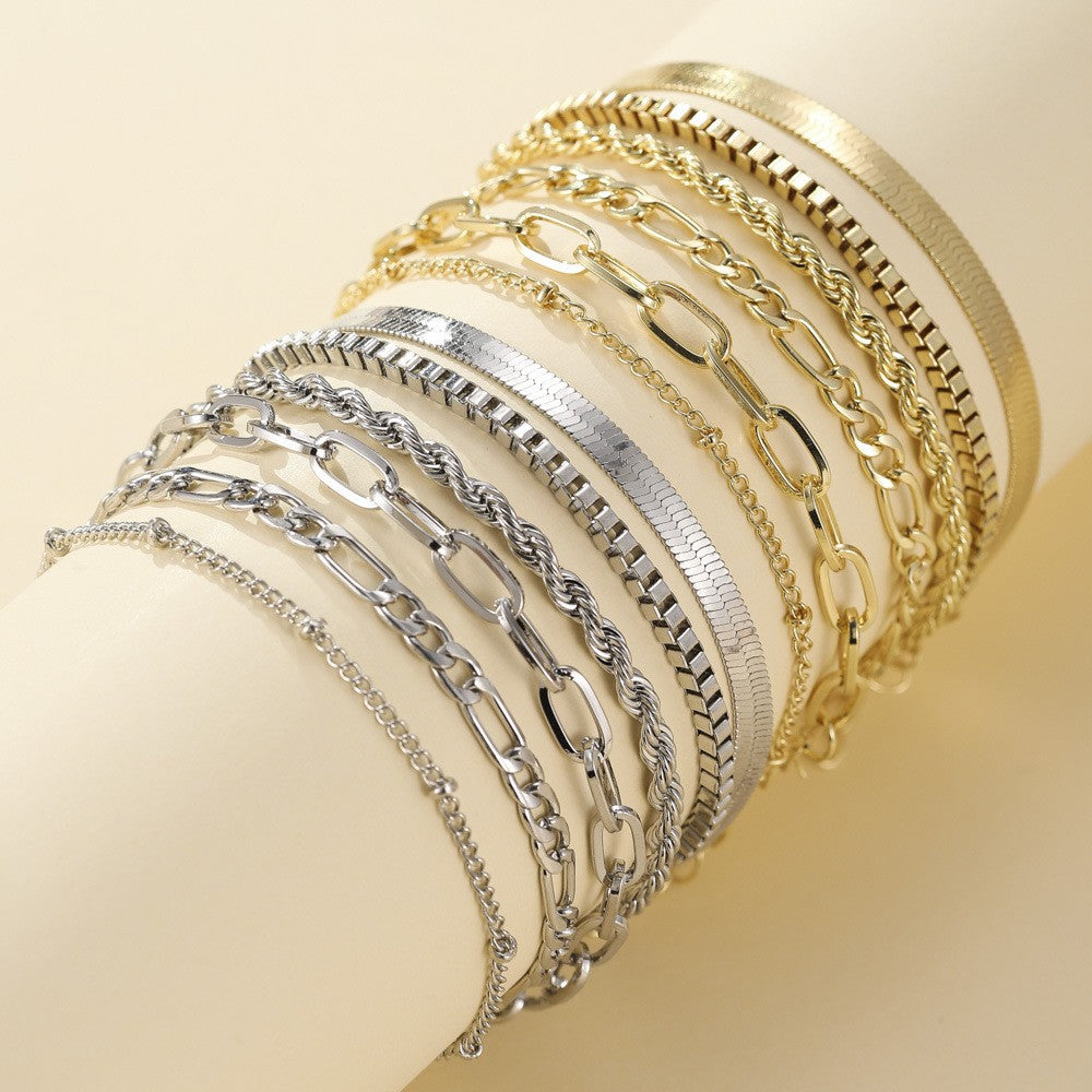 ZEVORA Ellis Renner Bracelet Set – Handmade Gold Jewelry Set