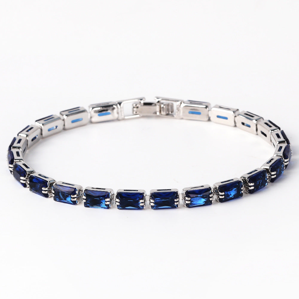 ZEVORA Mireda Thalindra Bracelet – Handmade White Gold & Sapphire Jewelry