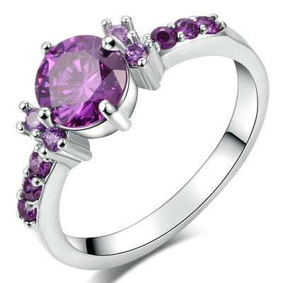 ZEVORA Celia Virelyn Ring – Handmade White Gold & Amethyst Jewelry