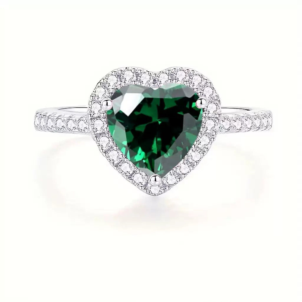 ZEVORA Delara Virenza Ring – Handmade White Gold & Emerald Jewelry