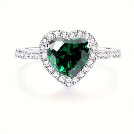 ZEVORA Delara Virenza Ring – Handmade White Gold & Emerald Jewelry