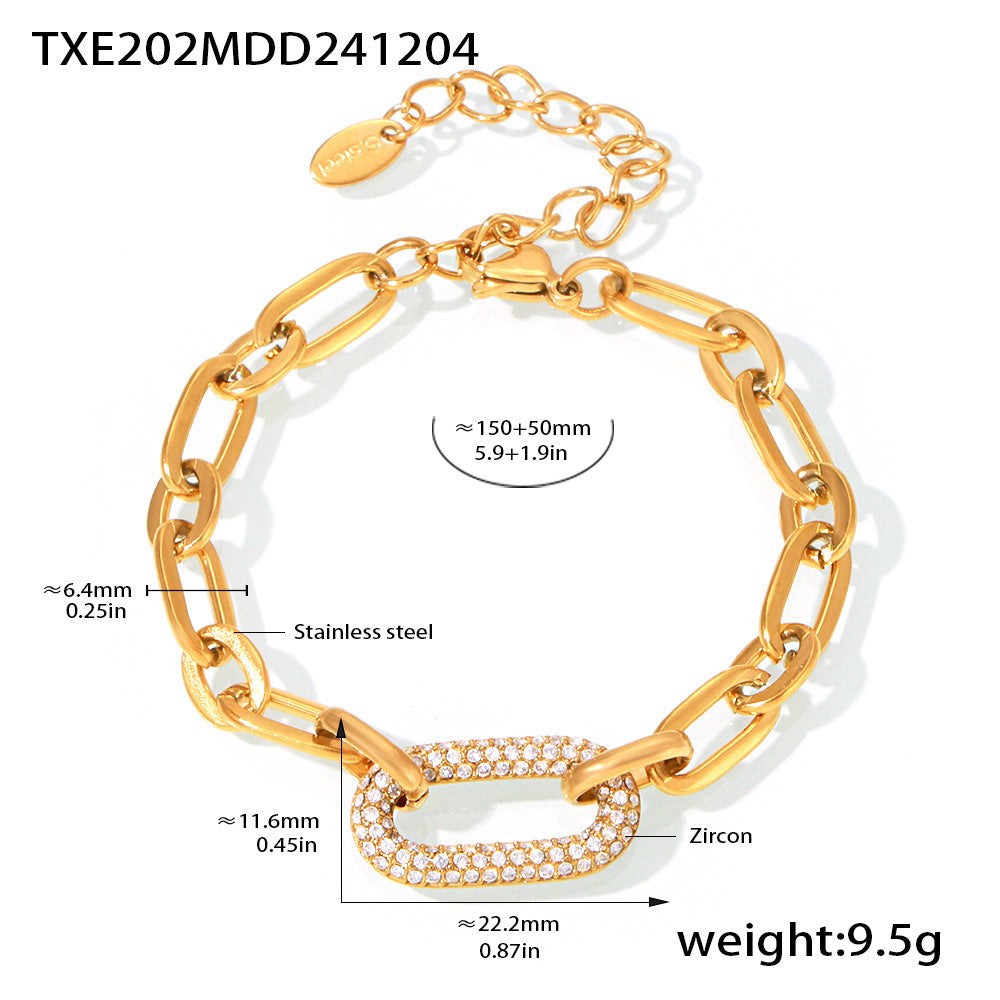 ZEVORA Paved Chunky Chain Link Gold Jewelry Set – Handmade & Hypoallergenic