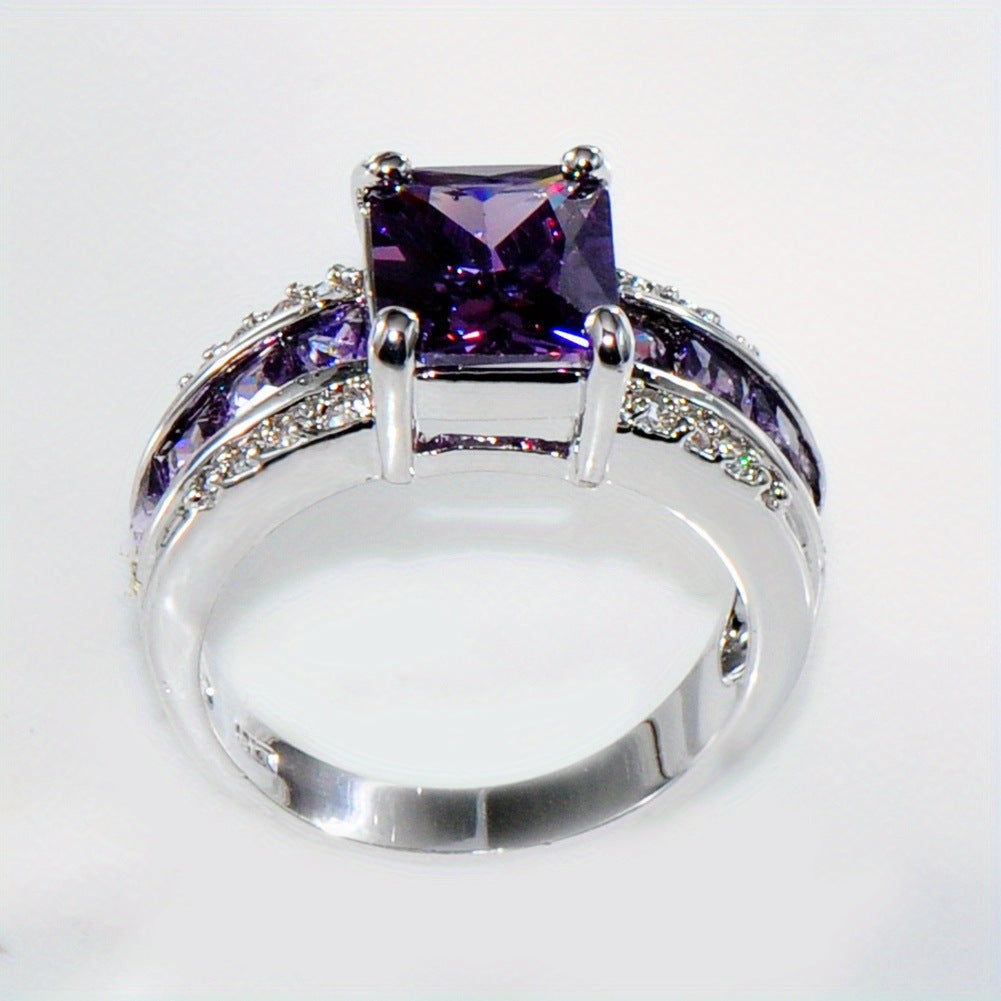 ZEVORA Kassira Lilacmont Ring – Handmade White Gold & Amethyst Jewelry