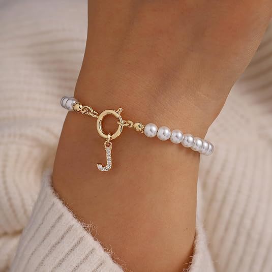ZEVORA Auden Clé Letter Bracelet – Handmade Gold Initial Jewelry