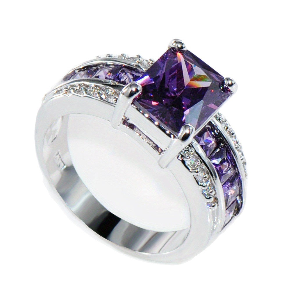 ZEVORA Kassira Lilacmont Ring – Handmade White Gold & Amethyst Jewelry