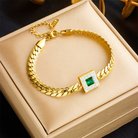 ZEVORA Tirena Valeure Bracelet – Handmade Gold & Emerald Jewelry