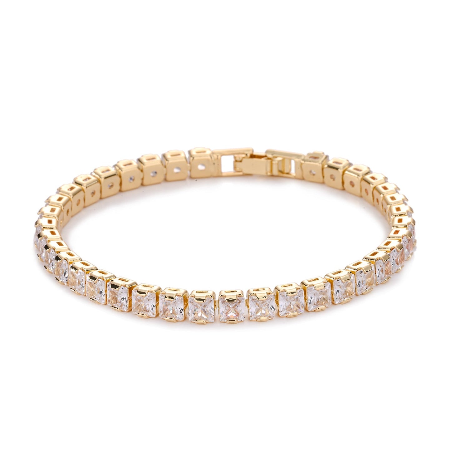 ZEVORA Square Tennis Bracelet – Handmade Gold Jewelry