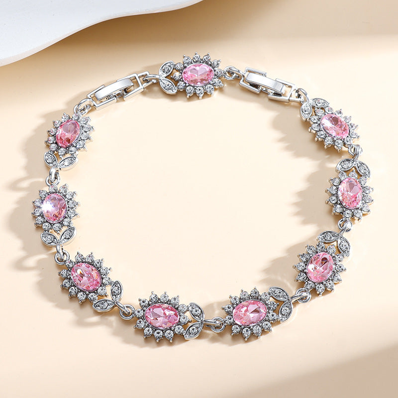 ZEVORA Iridessa Pinkthorn Bracelet – White Gold