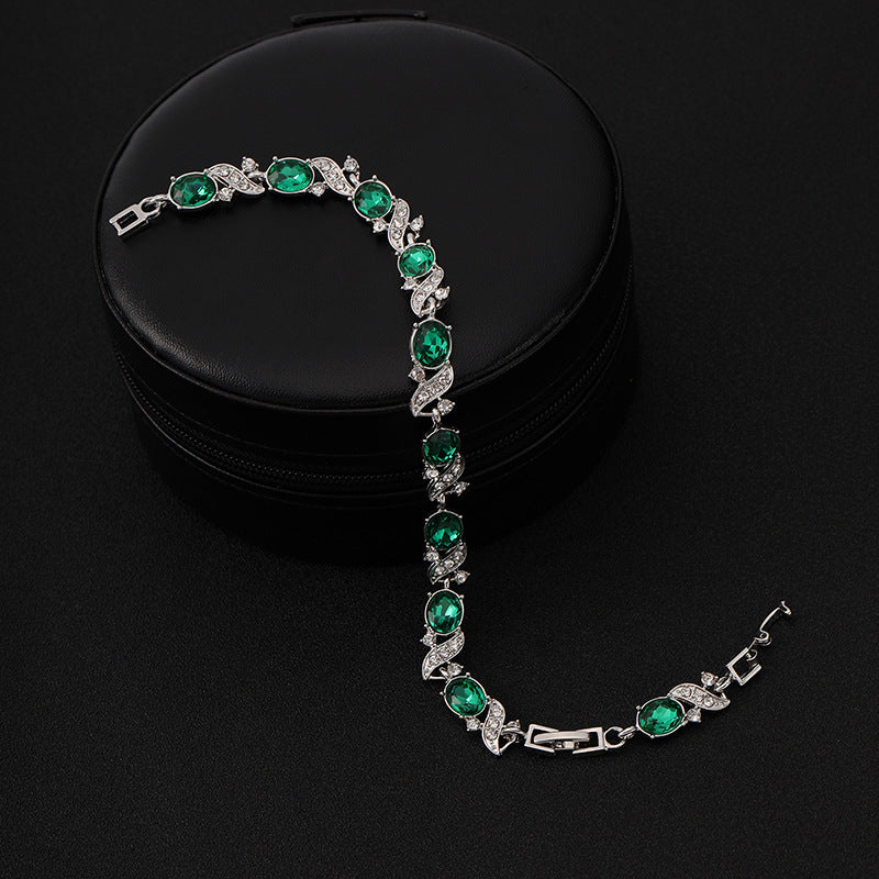 ZEVORA Giada Bellini Bracelet – Handmade White Gold & Emerald Jewelry