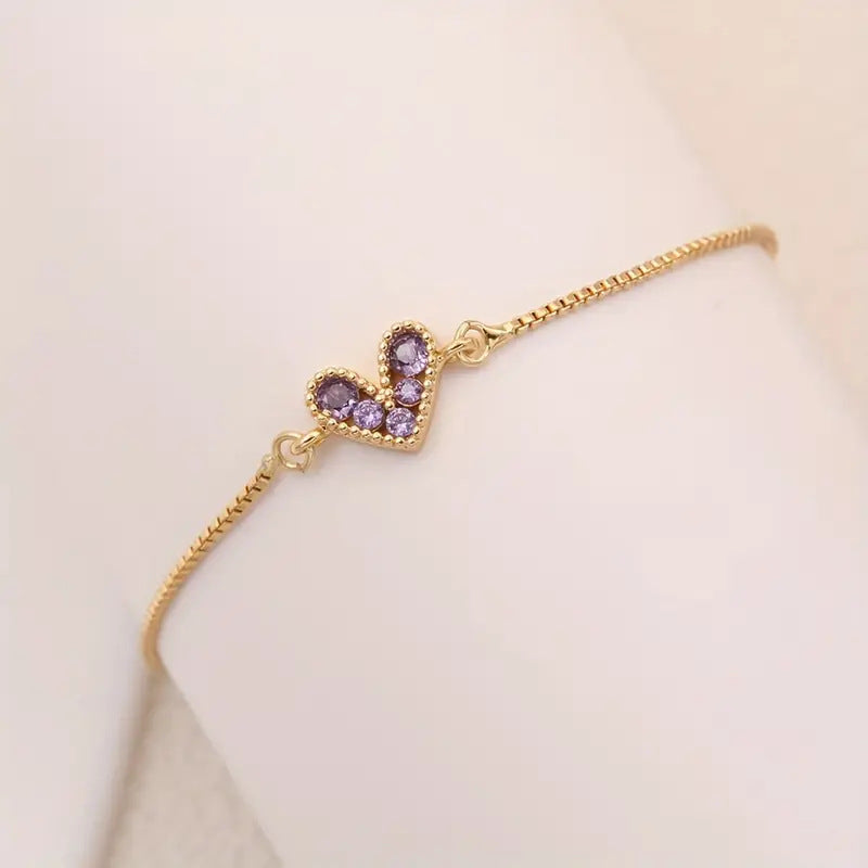 ZEVORA Lilac Love Bracelet – Handmade Gold & Amethyst Jewelry